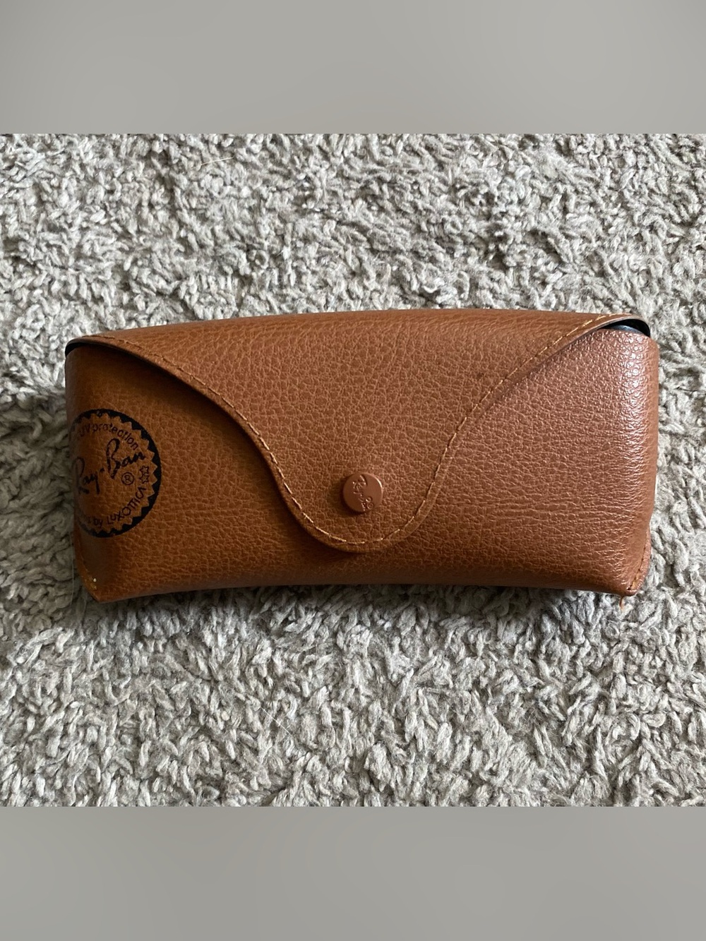 Ray-Ban Tan Brown Leather Eyewear Case
